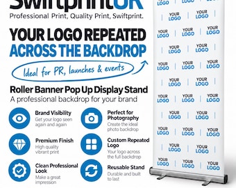 Professional Roller Banner Printing – Custom Pull-Up Display Stand for Exhibitions, Shops, Events, Business Promotions