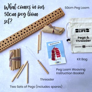50cm Peg Loom Weaving Kit: Beginner Rug, Scarf, Cushion DIY