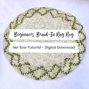 Digital Braid-In Rag Rug Instructions PDF | Downloadable Braided-In Rug Making Guide | Easy How-To for Oval & Round Rugs