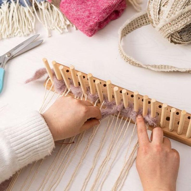 Peg Loom Weaving Kit for Beginners - 50cm DIY Rugs, Cushions, Crafts - Ragged Life.