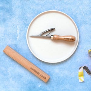 Rag Rug Tool Set – Wooden Cutting Gauge & Spring Tool Bodger