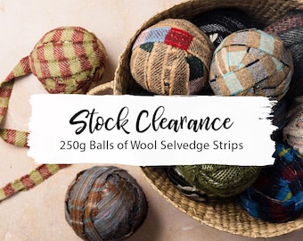 Multi-Colored Wool Blanket Yarn Strips: Rug Hooking, Weaving, Knitting
