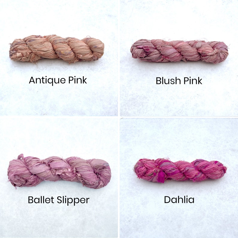 Recycled Sari Silk Ribbon 100g Individual Colours image 5