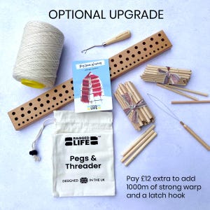 Beginner Peg Loom Weaving Kit 50cm - Make DIY Rugs, Cushions, Crafts | Ragged Life - perfect gift for crafters.