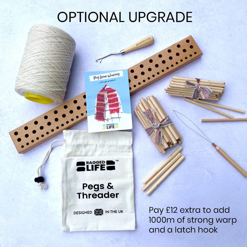 Beginner Peg Loom Weaving Kit 50cm - Make DIY Rugs, Cushions, Crafts | Ragged Life - perfect gift for crafters.