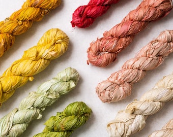 Recycled Sari Silk Ribbon - 100g Individual Colours *