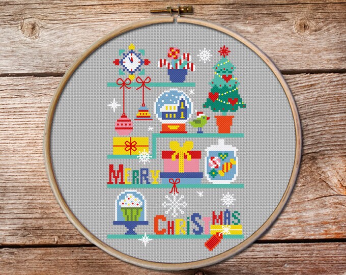 Christmas Cross Stitch, Cross Stitch Christmas Ornaments, Modern Christmas Cross Stitch, Holiday