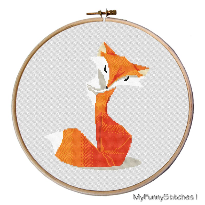 Fox Cross Stitch Pattern Cute Red Fox Counted Cross Stitch - Etsy Australia