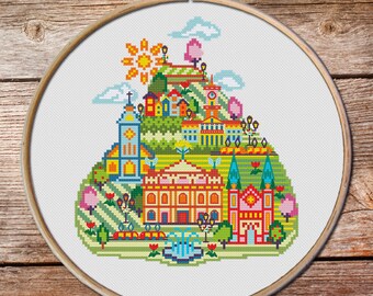 Pretty Little Lviv Ukraine, Lviv cross stitch, Embroidery Pattern Instant Download, Cross Stitch, Cross Stitch World, Stitch Design