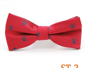 Skull Bow tie,Mens Skull Bow tie,Bowtie for Party,Mens Knit Bow tie,Personalized Wedding Skull Tie,Mens Grooming,Mens Gifts,Christmas Gift