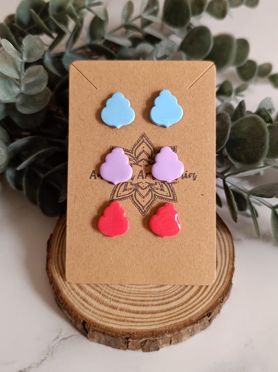 RAINBOW No. 3 - Pack of 3 polymer clay earrings