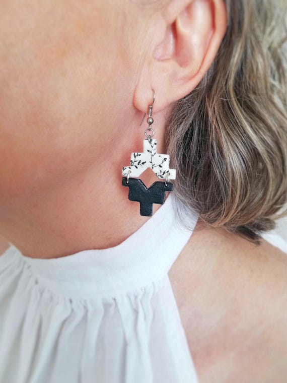 B&W - Polymer clay earrings