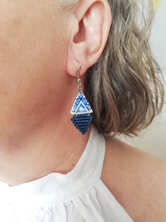 MIKO MAKRAM - Macramé and polymer clay earrings