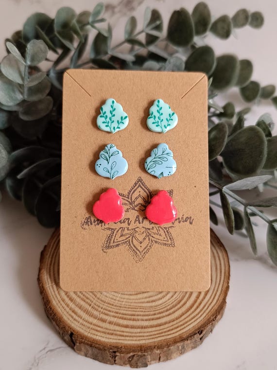 RAINBOW No. 2 - Pack of 3 polymer clay earrings