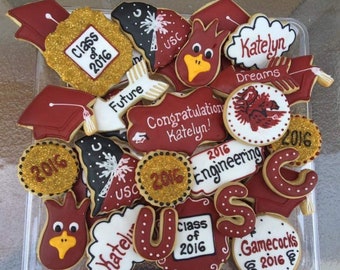 Carolina Ganecock Graduation Cookies