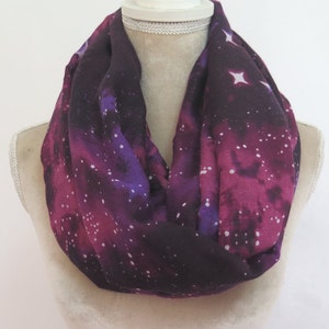 Purple Galaxy Print Infinity Loop Scarf Women's Accessories Gift Scarves