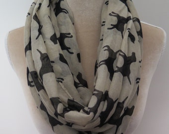Khaki Labrador Print Infinity / Long Scarf Gift for Dog Lovers