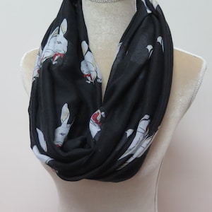 Black Rabbit Bunny Print Women's Infinity / Long Scarf Gift Ideas