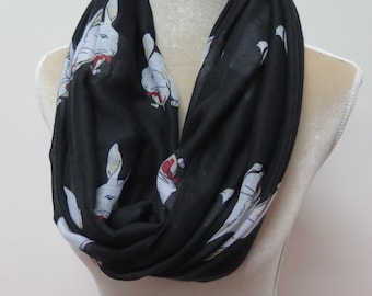 Black Rabbit Bunny Print Women's Infinity / Long Scarf Gift Ideas