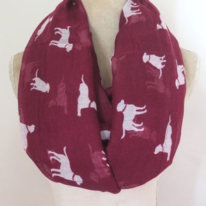 Dark Red Labrador Retriever Dog Print Infinity / Long Women&#39;s Scarf Gift Ideas