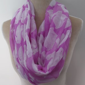 Pink and White Rabbit Bunny Animal Print Women&#39;s Infinity / Long Scarf Gift Ideas