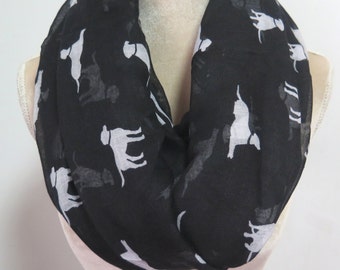 Black Labrador Retriever Dog Print Infinity / Long Women's Scarf Gift Ideas