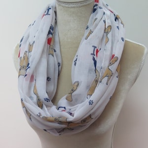 White Chihuahua Dog Print Infinity / Long Scarf
