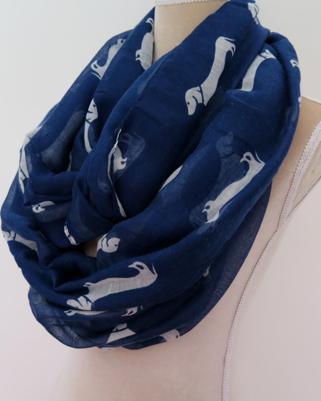 Blue Dachshund Dog Print Women's Scarf Wrap, Great Gift for Dachs ...