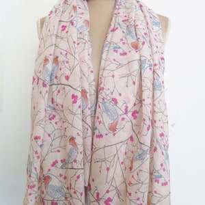 Birds Printed  Infinity/Oblong Scarf For Women Gift Accessories