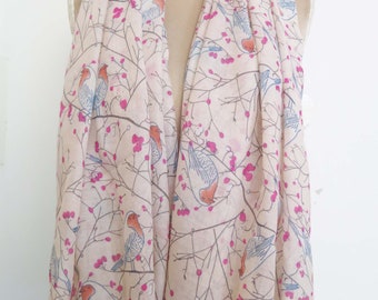 Birds Printed  Infinity/Oblong Scarf For Women Gift Accessories