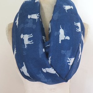 Navy Labrador Retriever Dog Print Infinity / Long Women&#39;s Scarf Gift Ideas