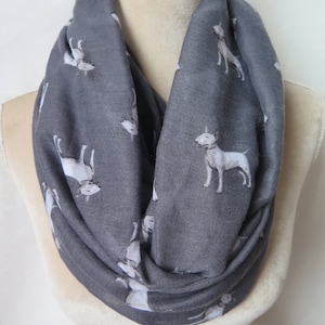 Bull Terrier Dog Print Infinity / Long Scarf Women&#39;s Accessories Gift Ideas for Her