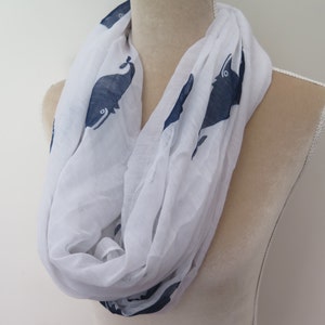 Whale Print Infinity Loop Women's Scarf Gift Ideas