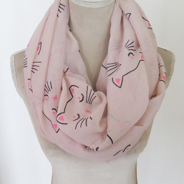 Cute Cat  Animal Print Infinity/Oblong Scarf For Women Gift Accessories