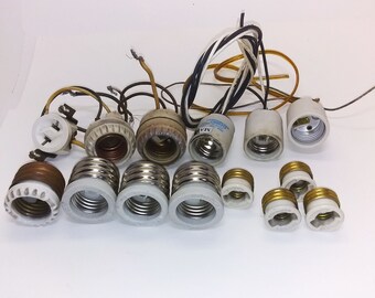Job lot of porcelain light parts - for lighting vendor, lamp restoration - some vintage, some NOS