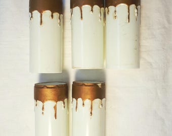 Set of five vintage "candle" covers / sleeves – replacement parts for chandelier, craft