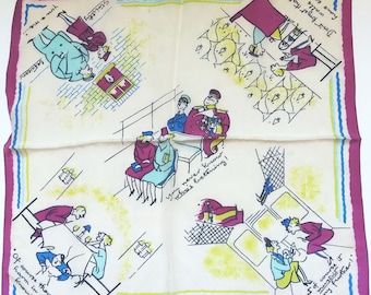 WWII British anti-war message "Loose lips"- rare handkerchief / pocket square