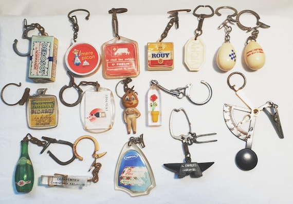 Vintage French key chains - assorted collection