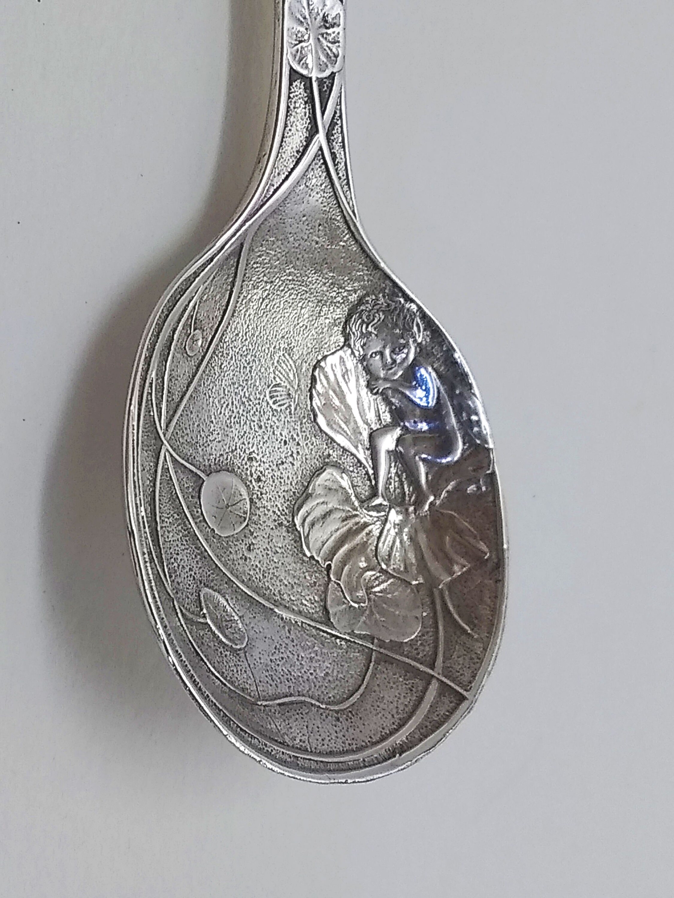 Sterling Silver Birth Record Baby Spoon With Cherub Design Presentation Box Etsy