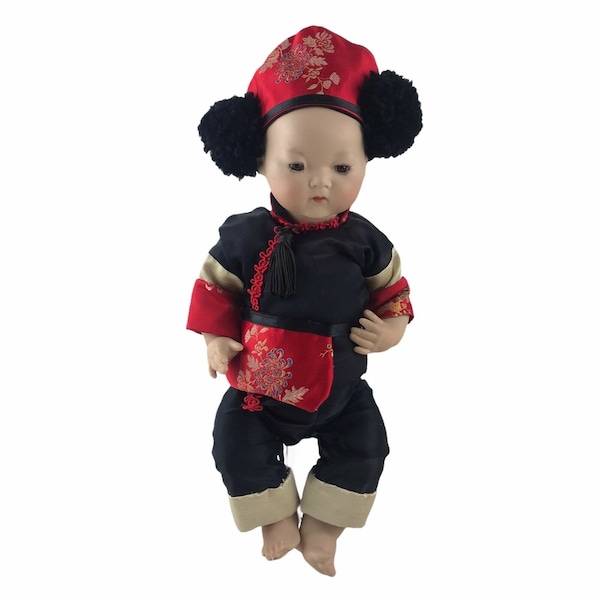 Armand Marseille Germany 353/4K Reproduction Asian Oriental 14" Boy Doll Bisque