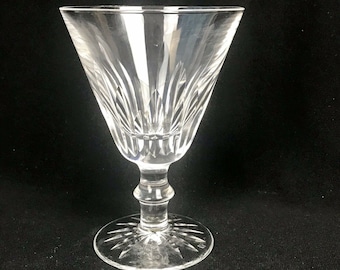 Waterford Ireland Crystal Eileen Vertical Cuts Water Goblet Stem Signed U8