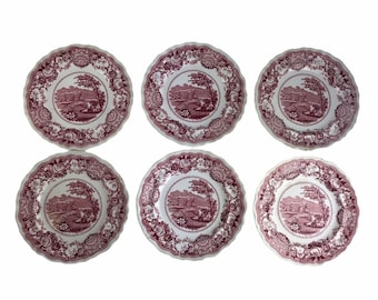 6 Shannondale Springs Virginia American Staffordshire Transferware Plates U16