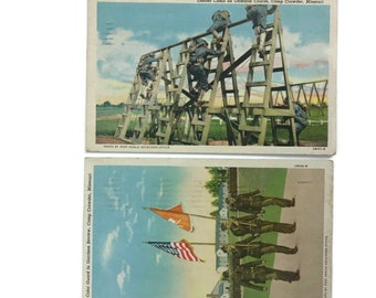 Vintage 1942 WWII US Army Soldier Training Postcards Camp Crowder Missouri Troop