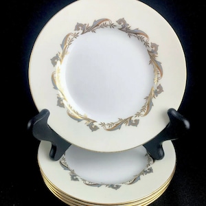 5 Vtg Minton Gold Laurentian Bread Butter Plates Bone China England H-5184 6&quot;
