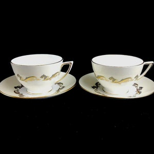 Deux coupes Vintage Minton Gold Laurentian - Saucers Bone China England H-5184