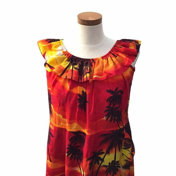 Vintage KOLE KOLE Hawaiian Dress Luau Tiki  Sunse… - image 2