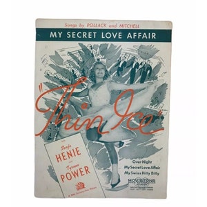 Vintage 1937 Sonja Henie Thin Ice Tyrone Power My Secret Love Affair Nuty