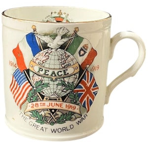 Antique Vintage English 28th June 1919 Peace The Great World War Mug Shelley