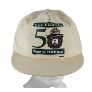 Vintage '90s Smokey The Bear 50th Anniversary Unisex Snapback Hat Cap Made USA