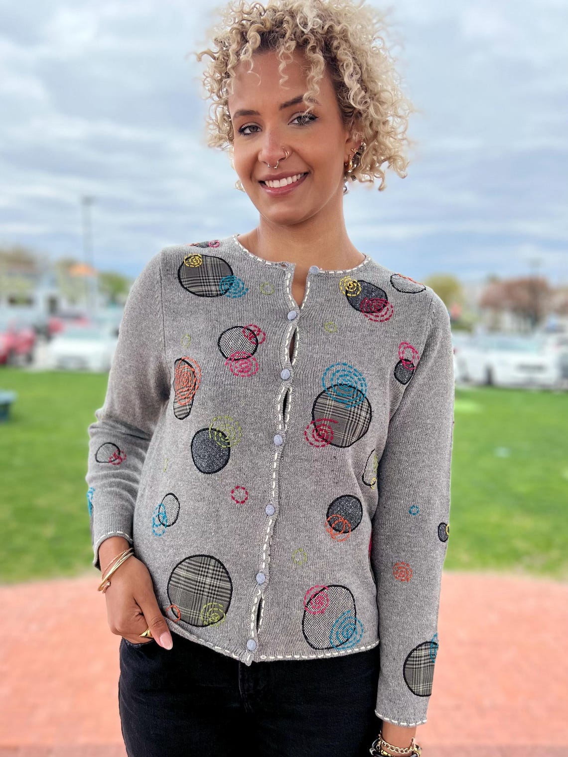 Circle Pleats Cardigan